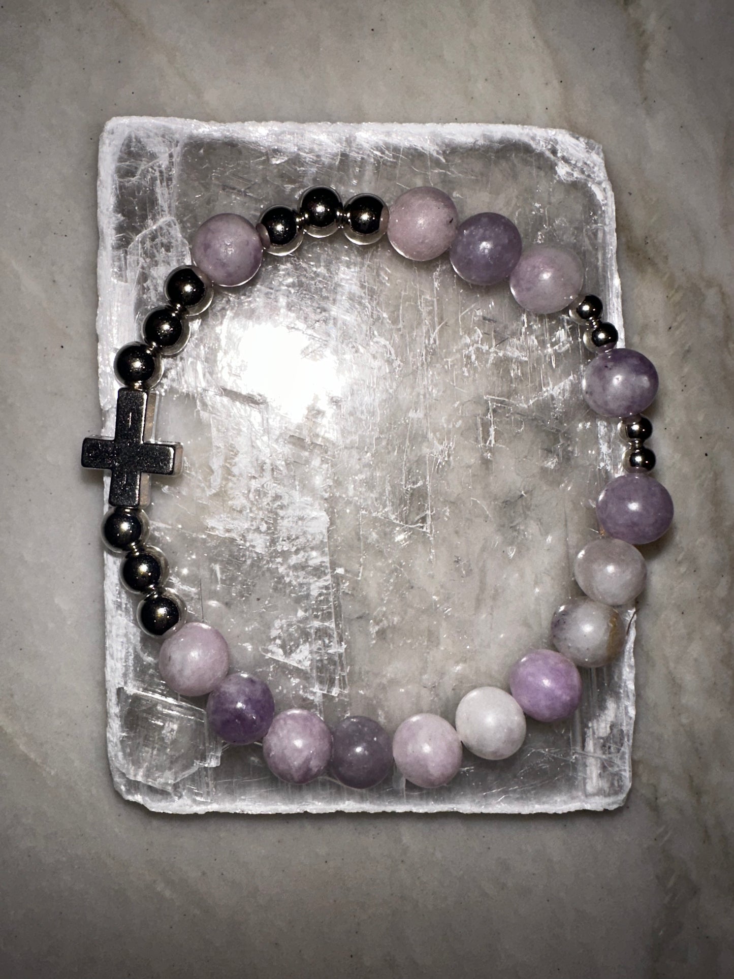 Lenten Rosary Crystal Bracelet