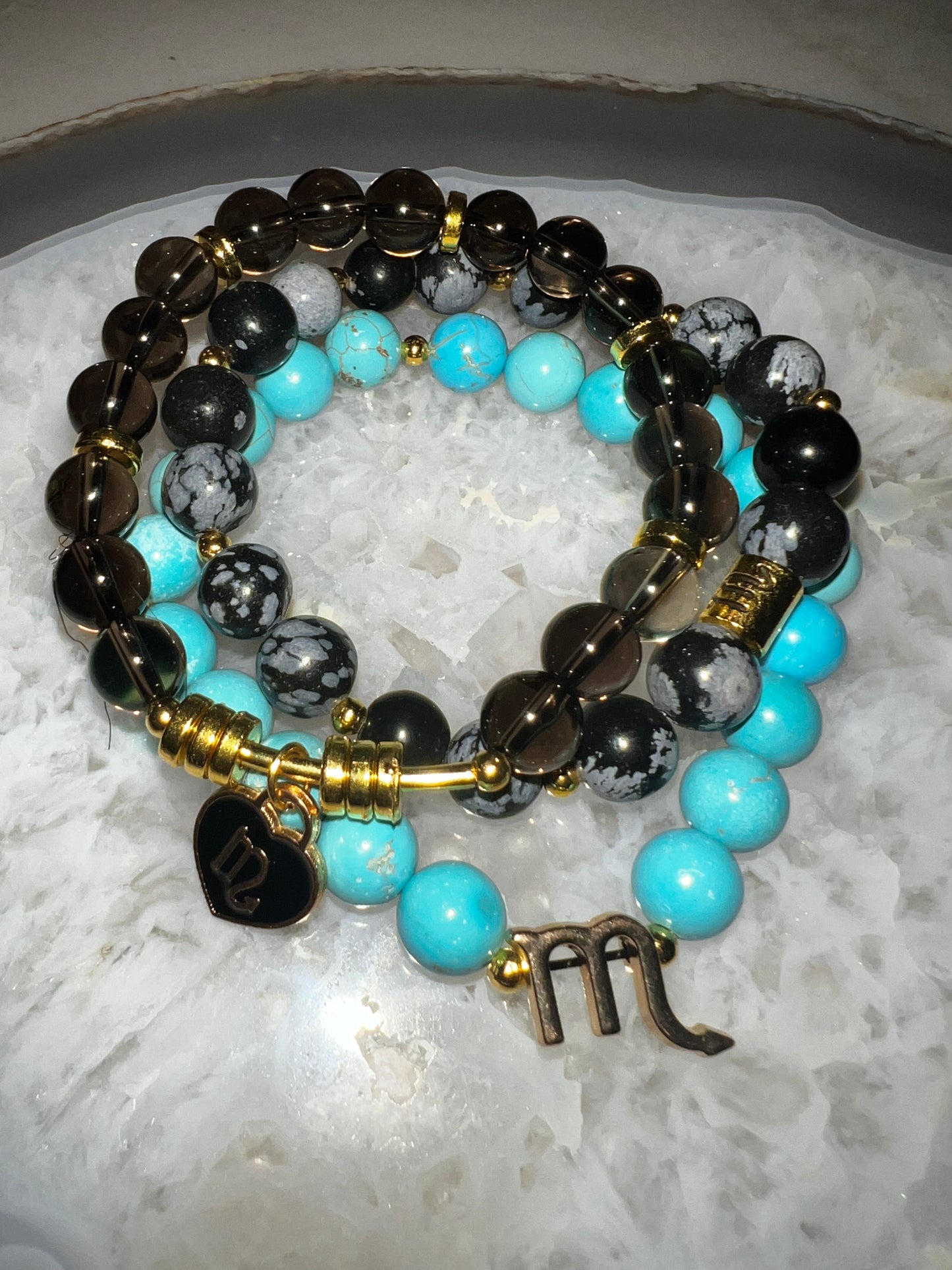 Scorpio Zodiac Crystal Bracelet Set