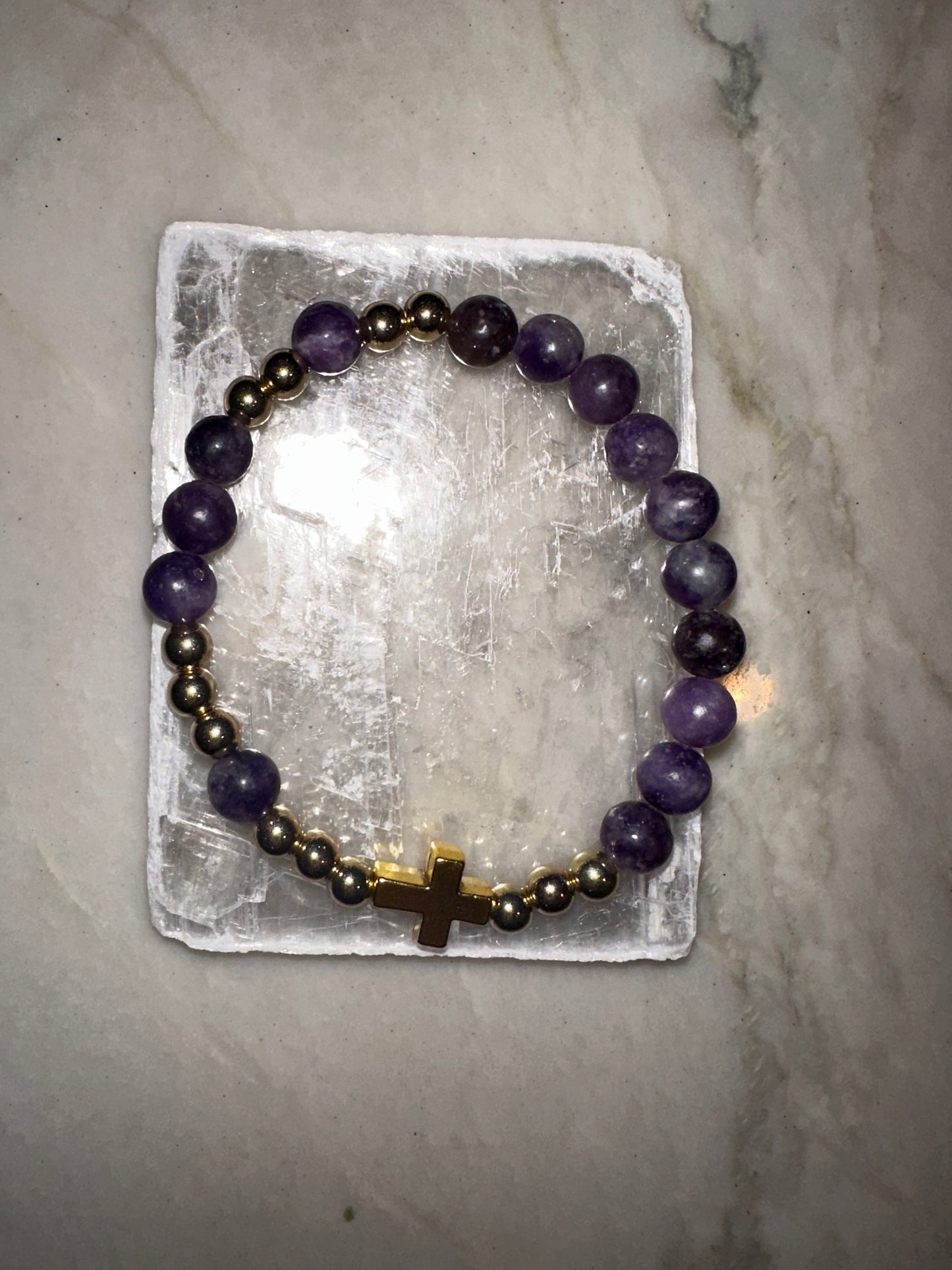 Lenten Rosary Crystal Bracelet