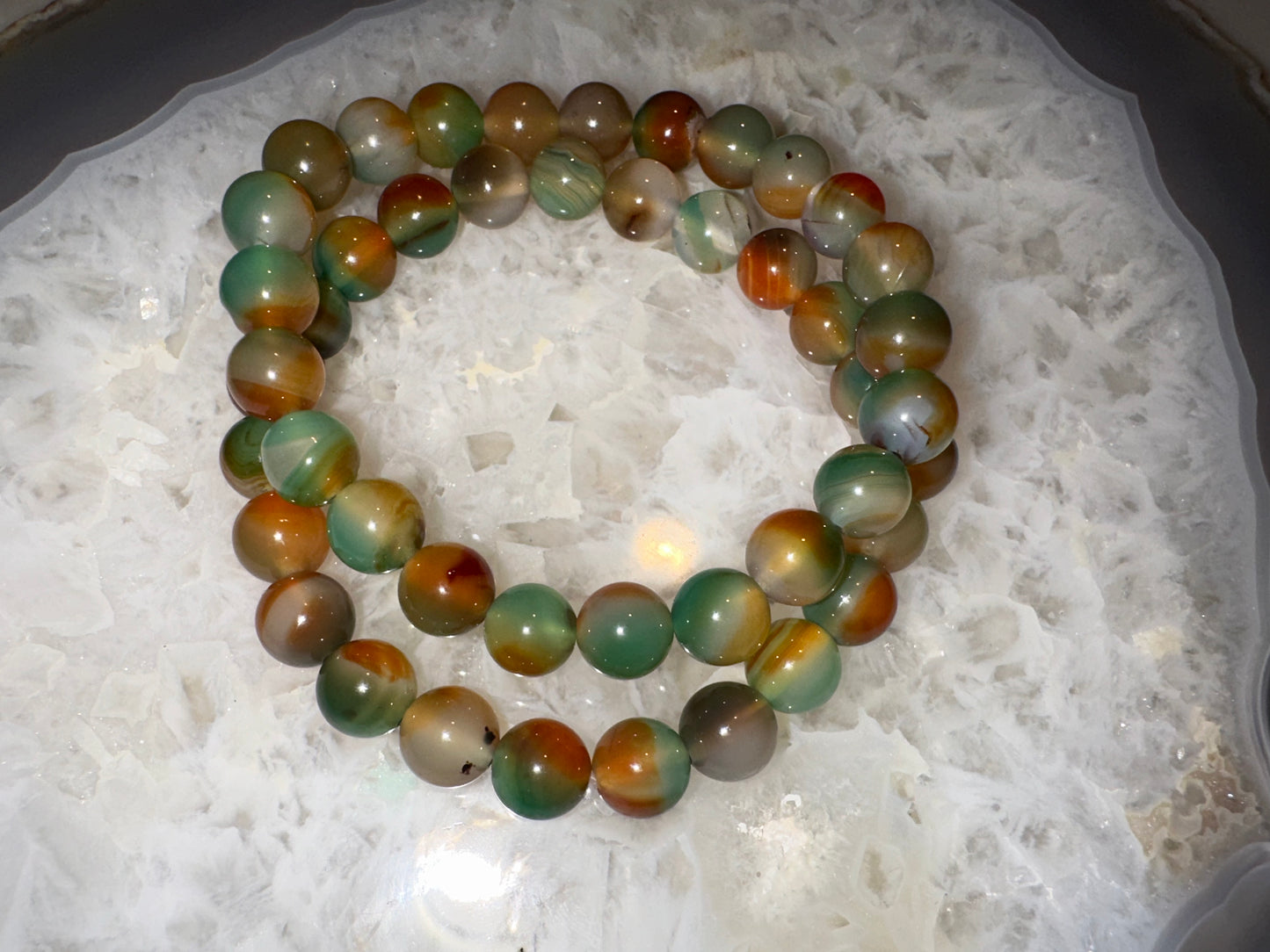 Peacock Agate Crystal Bracelet