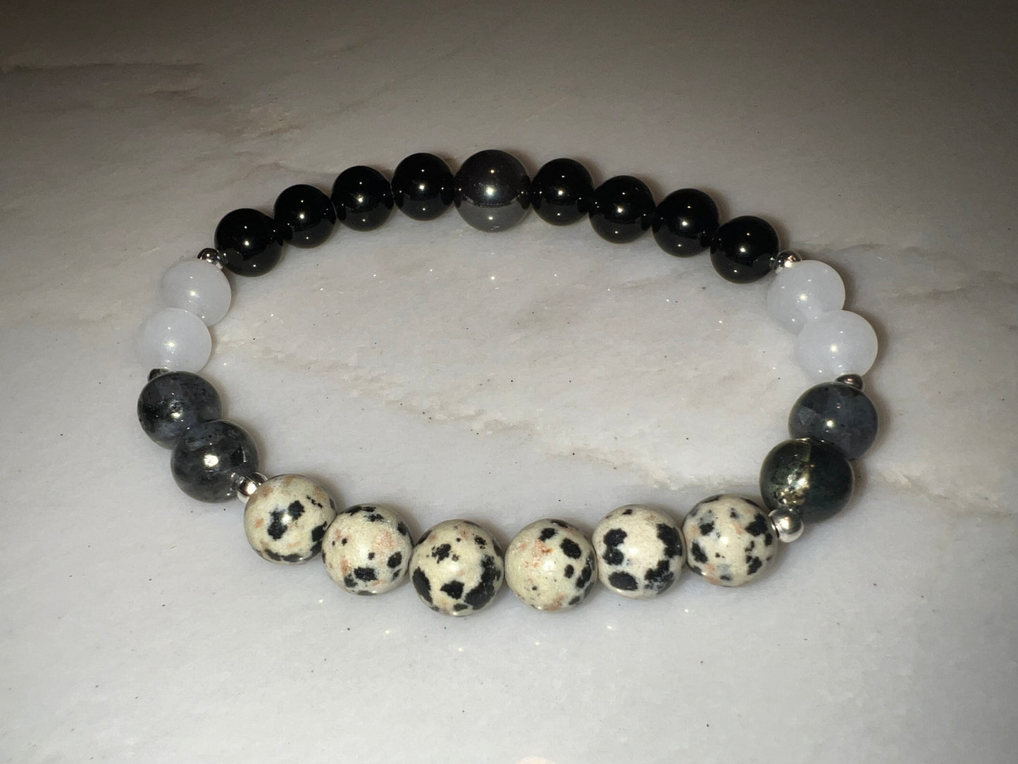 Men’s Dalmatian Jasper Crystal Bracelet