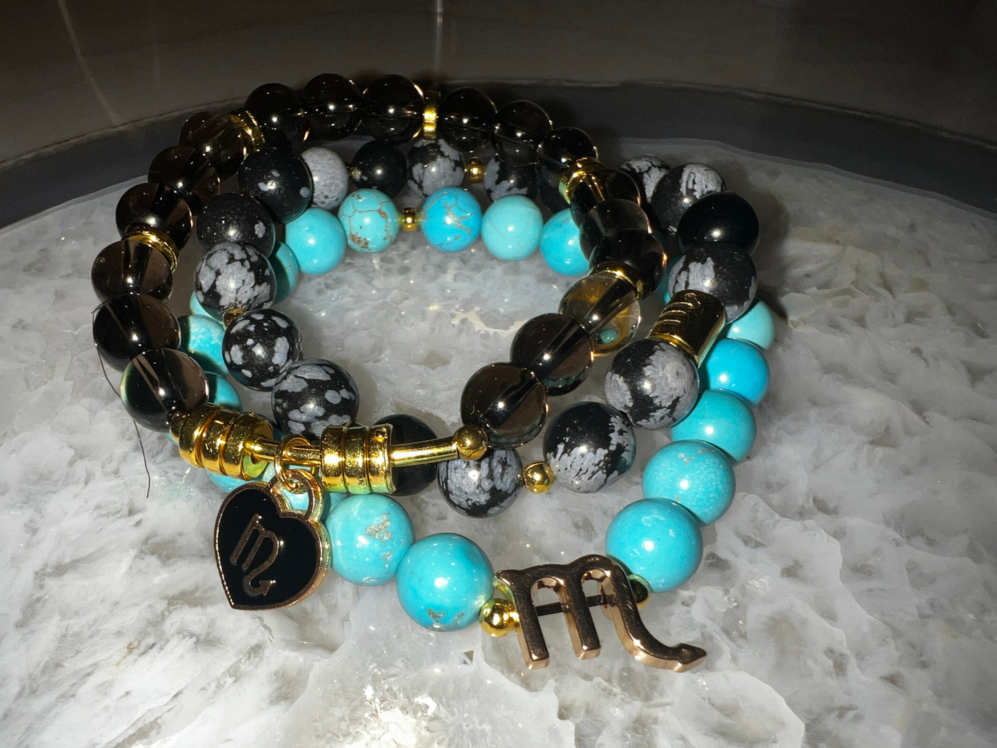 Scorpio Zodiac Crystal Bracelet Set