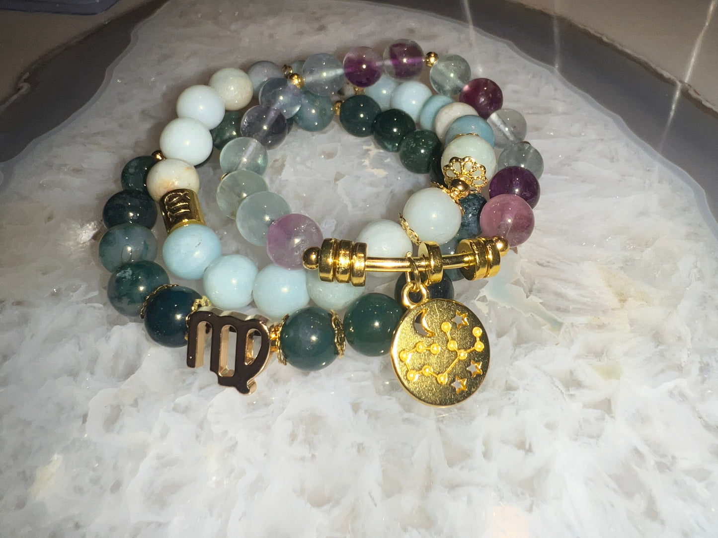 Virgo Zodiac Crystal Bracelet Set