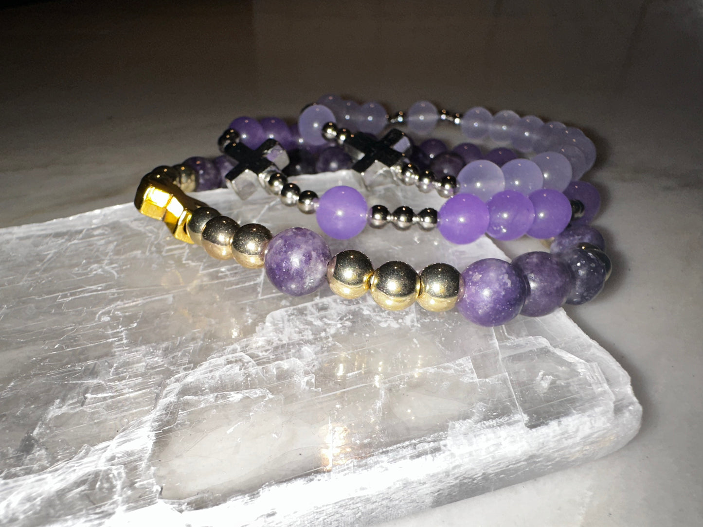 Lenten Rosary Crystal Bracelet