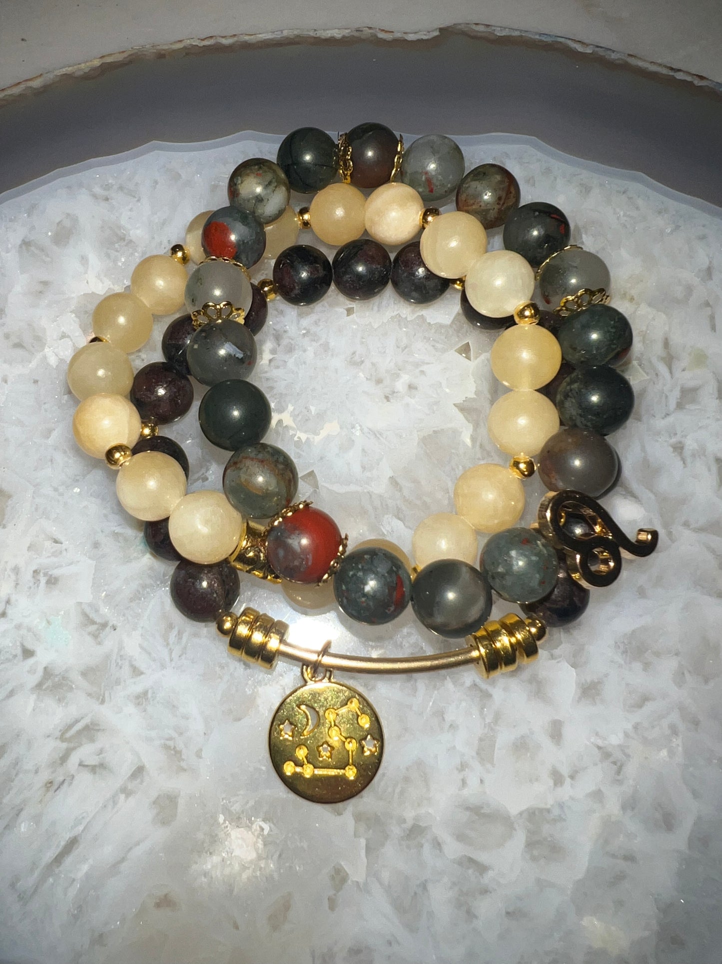 Leo Zodiac Crystal Bracelet Set