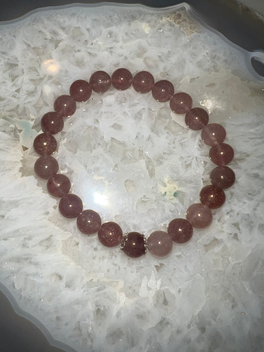 Strawberry Quartz Crystal Bracelet