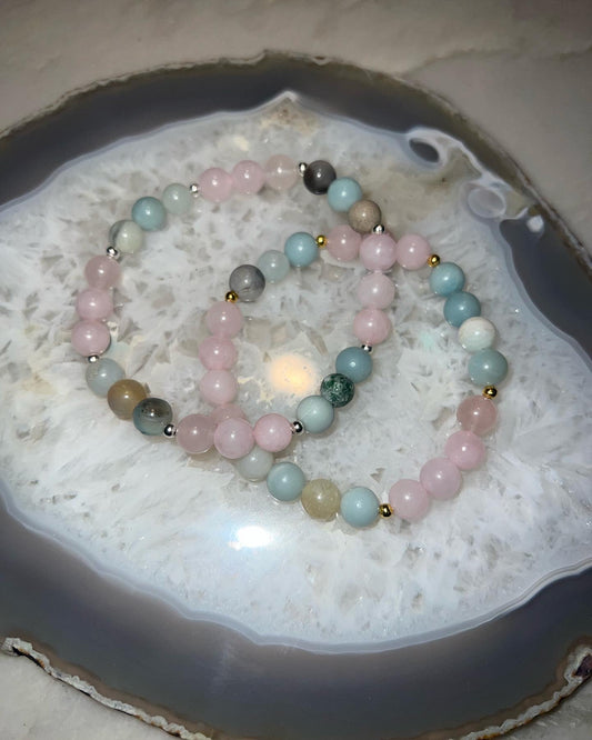 Amazonite and Rose quartz Bracelet
