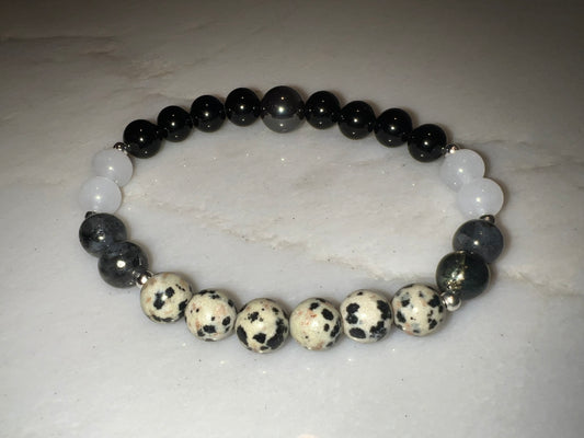 Men’s Dalmatian Jasper Crystal Bracelet