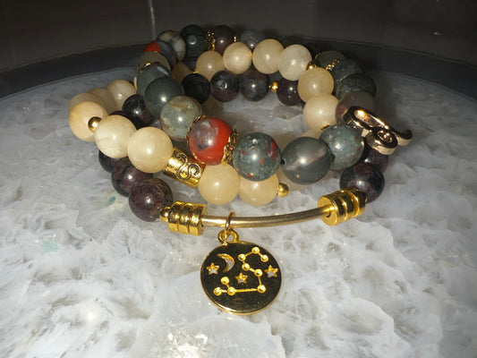 Leo Zodiac Crystal Bracelet Set