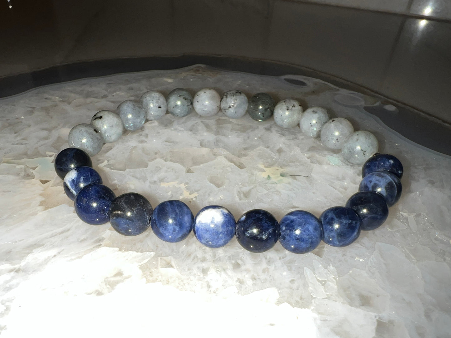 Men’s Labradorite and Sodalite Crystal Bracelet