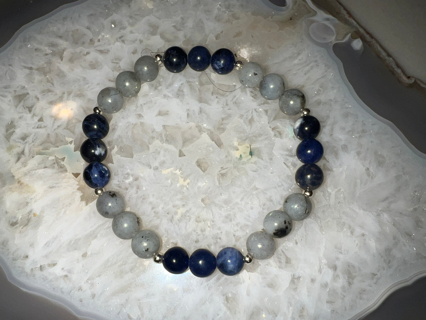 Men’s Sodalite and Labradorite Crystal Bracelet